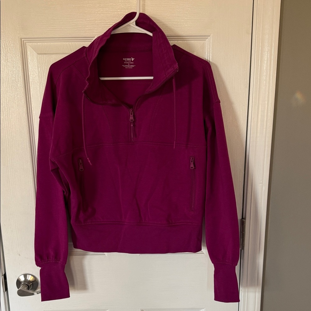 Old Navy Women's Fuchsia Quarter-Zip Sweatshirt